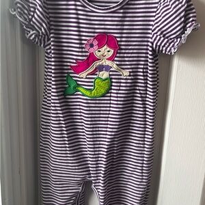 Purple Striped Jumpsuit with Mermaid